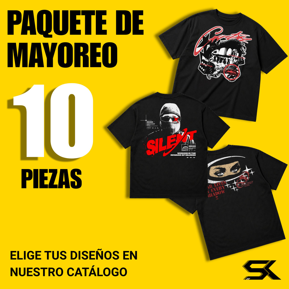 Paquete Mayorista para Reventa | 10 Playeras de Diseño