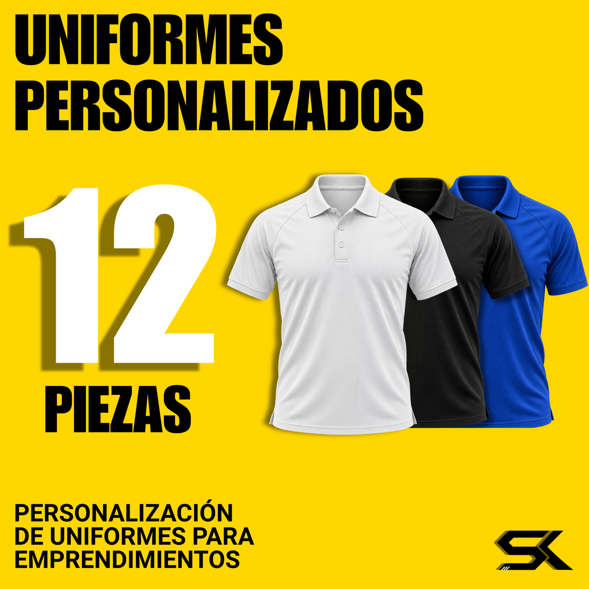 Paquete de 12 polos dry fit personalizados para negocios