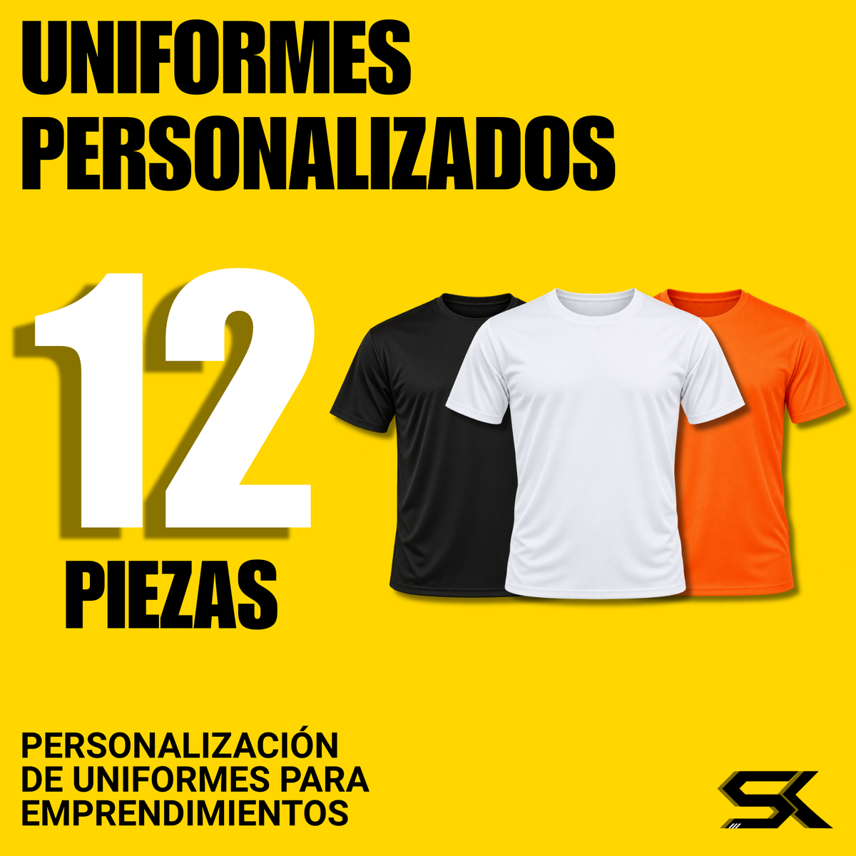 Paquete de 12 playeras dry fit personalizadas para negocios
